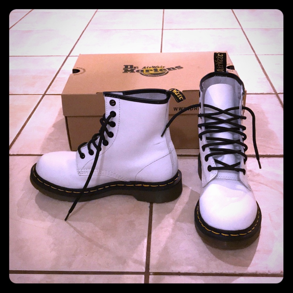 Dr. Martens White 1460 Combat Boot size 6